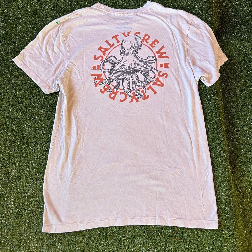 Salty-crew Men's Pink and White T-shirt